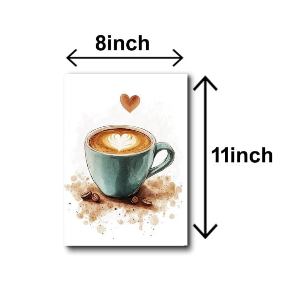 Wall art painting size of coffee