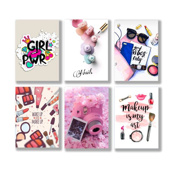 Six Girlish wall art with quotes – cute inspirational typography on MDF – chic home décor piece