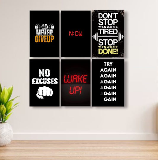 Motivational gym wall art on MDF – inspirational quote painting – modern home and office décor
